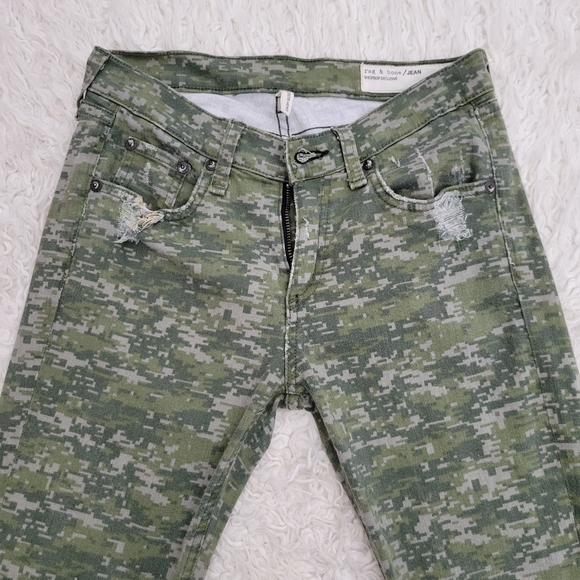 Rag & Bone Dash Slouchy Skinny Camo Destroyed Jeans Sz 24 - Picture 9 of 15